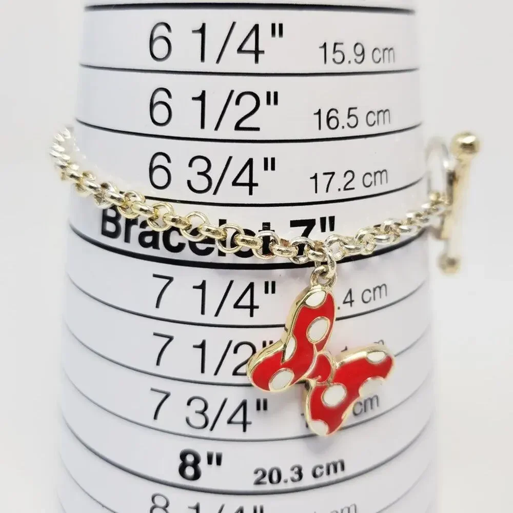 Disney Parks Minnie Mouse Bow Charm Bracelet NIP